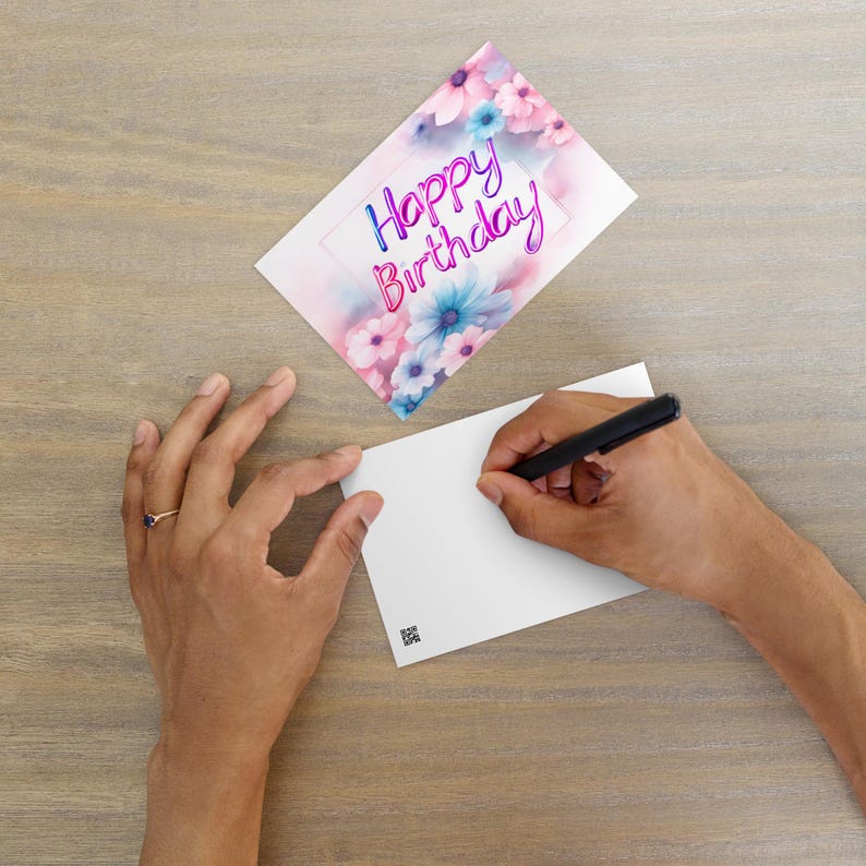 Floral Birthday Postcard With a Bright "happy Birthday" Message ...