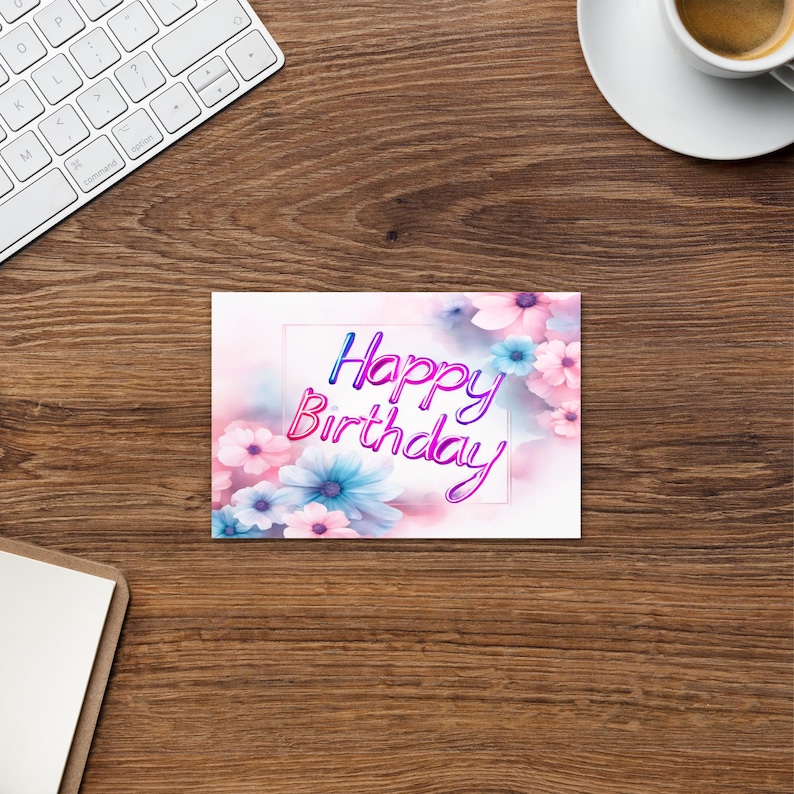 Floral Birthday Postcard With a Bright "happy Birthday" Message ...