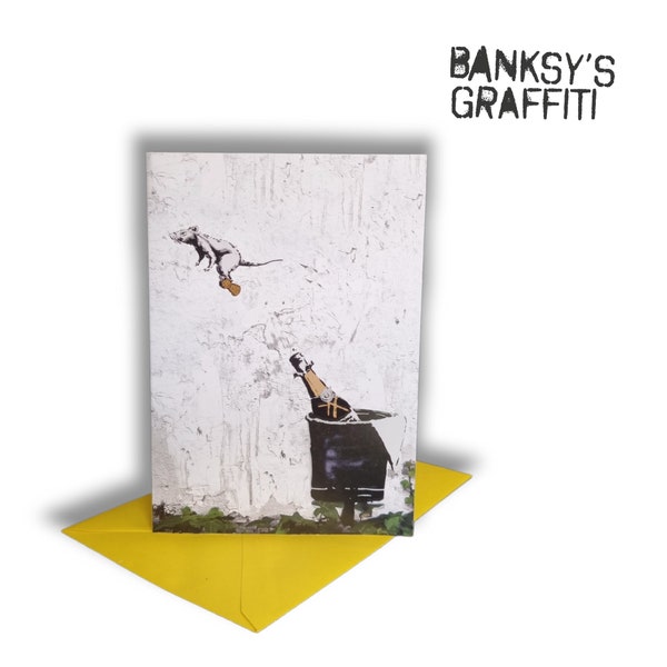 Banksy Greeting Card – Champagne Rat