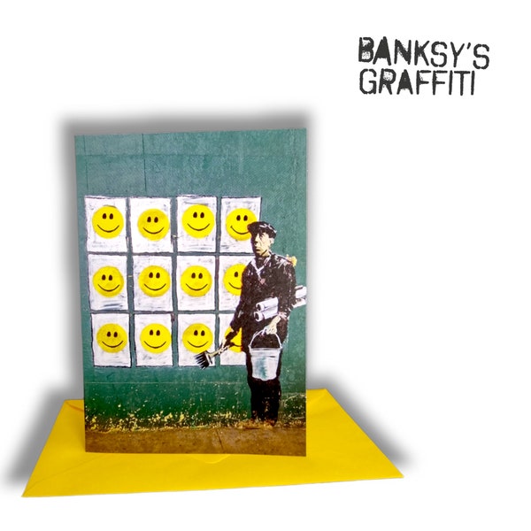 Banksy Greeting Card - Happy Smiles