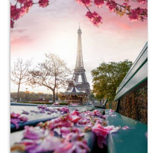 Tarjeta de felicitación Torre Eiffel en primavera en París