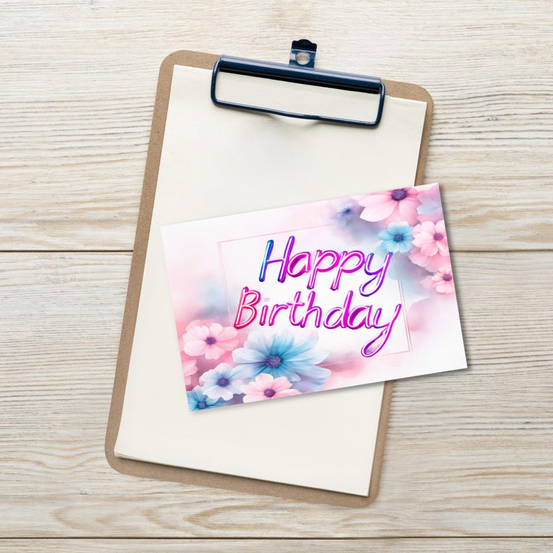 Floral Birthday Postcard With a Bright "happy Birthday" Message ...