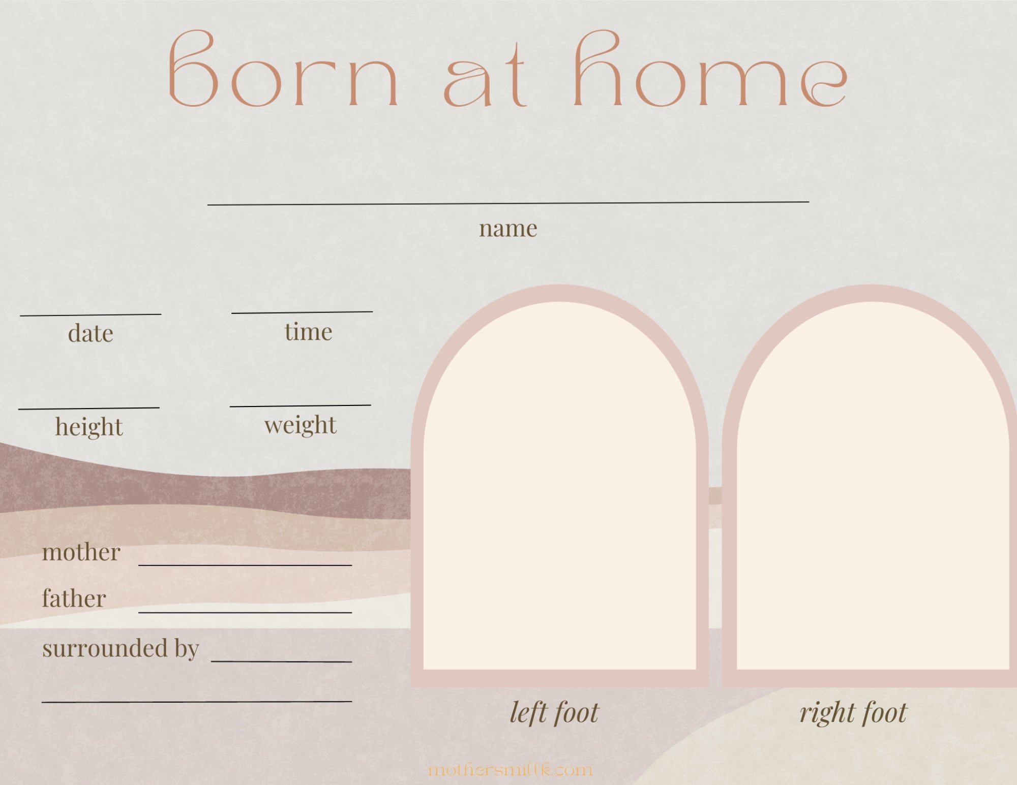 Keepsake Home Birth Certificate Printable Midwives, Doulas, Birth ...