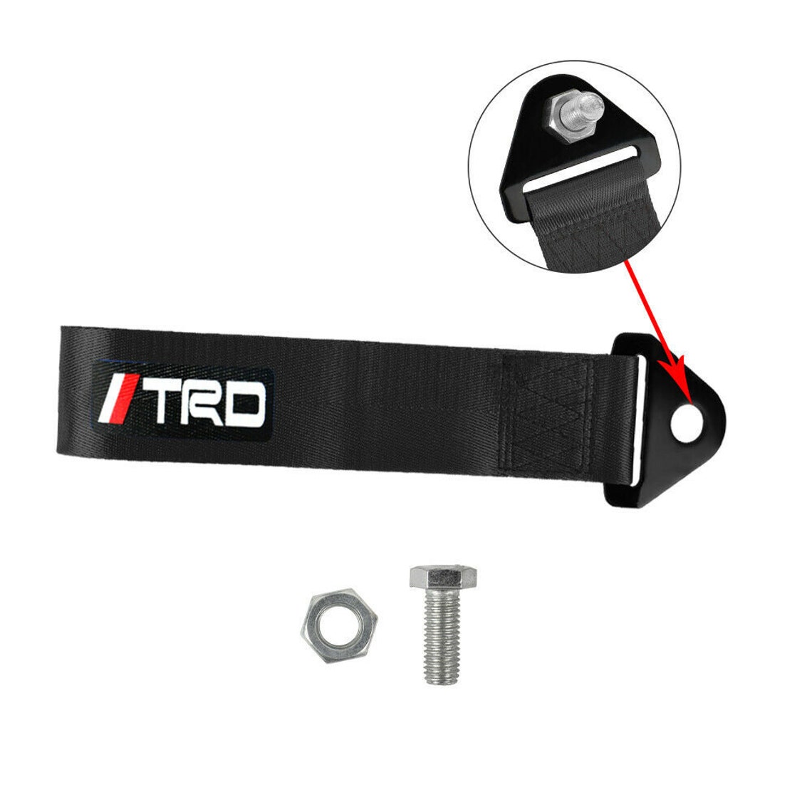 Black car tow towing strap belt jdm trd racing drift rally Etsy