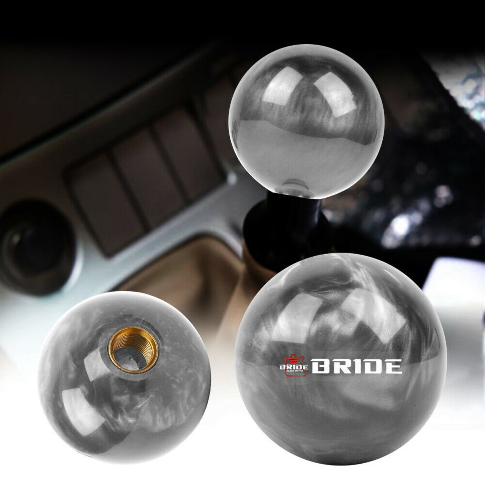 Universal bride pearl gray round ball manual gear shift knob Etsy