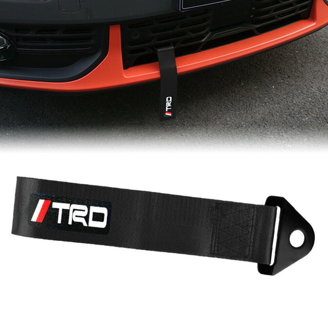 Black car tow towing strap belt jdm trd racing drift rally Etsy