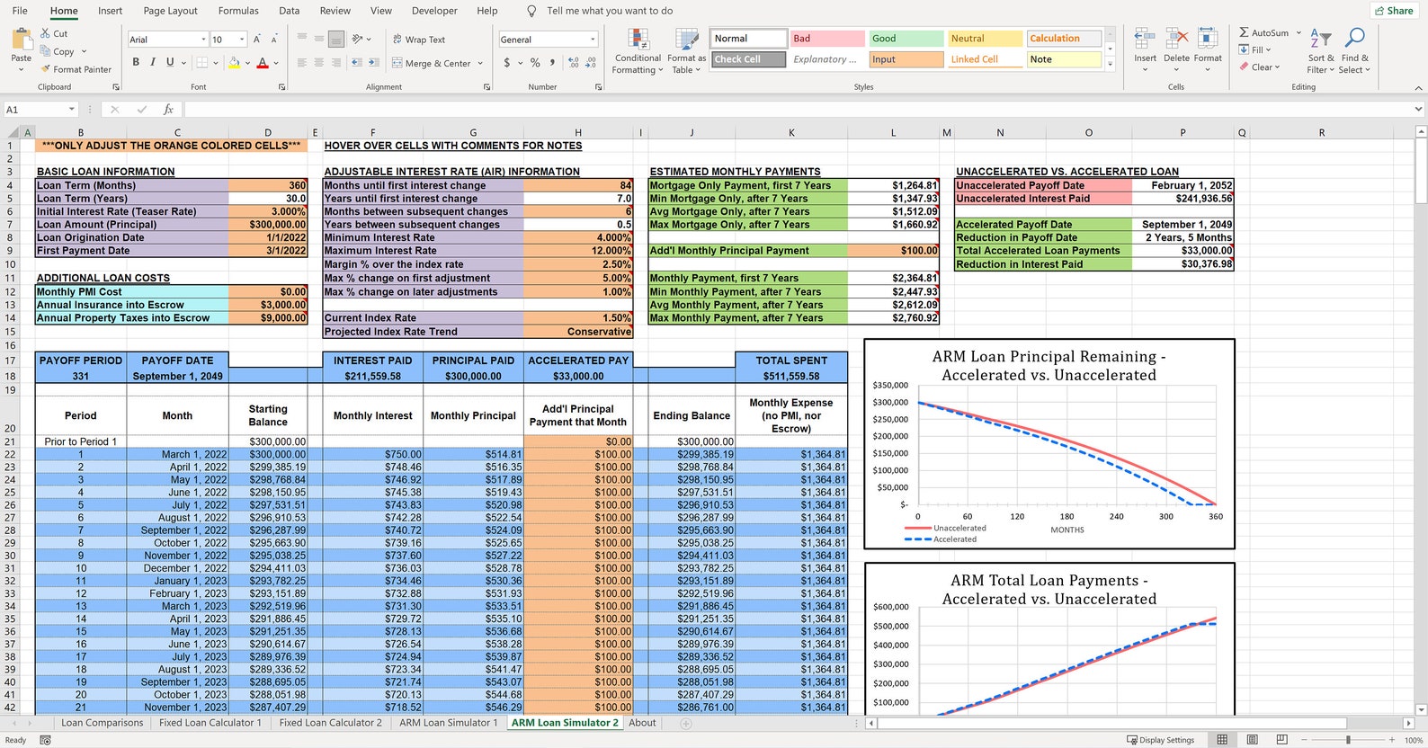 Combo Loan Calculator for Fixed and ARM Loans and Mortgages Etsy