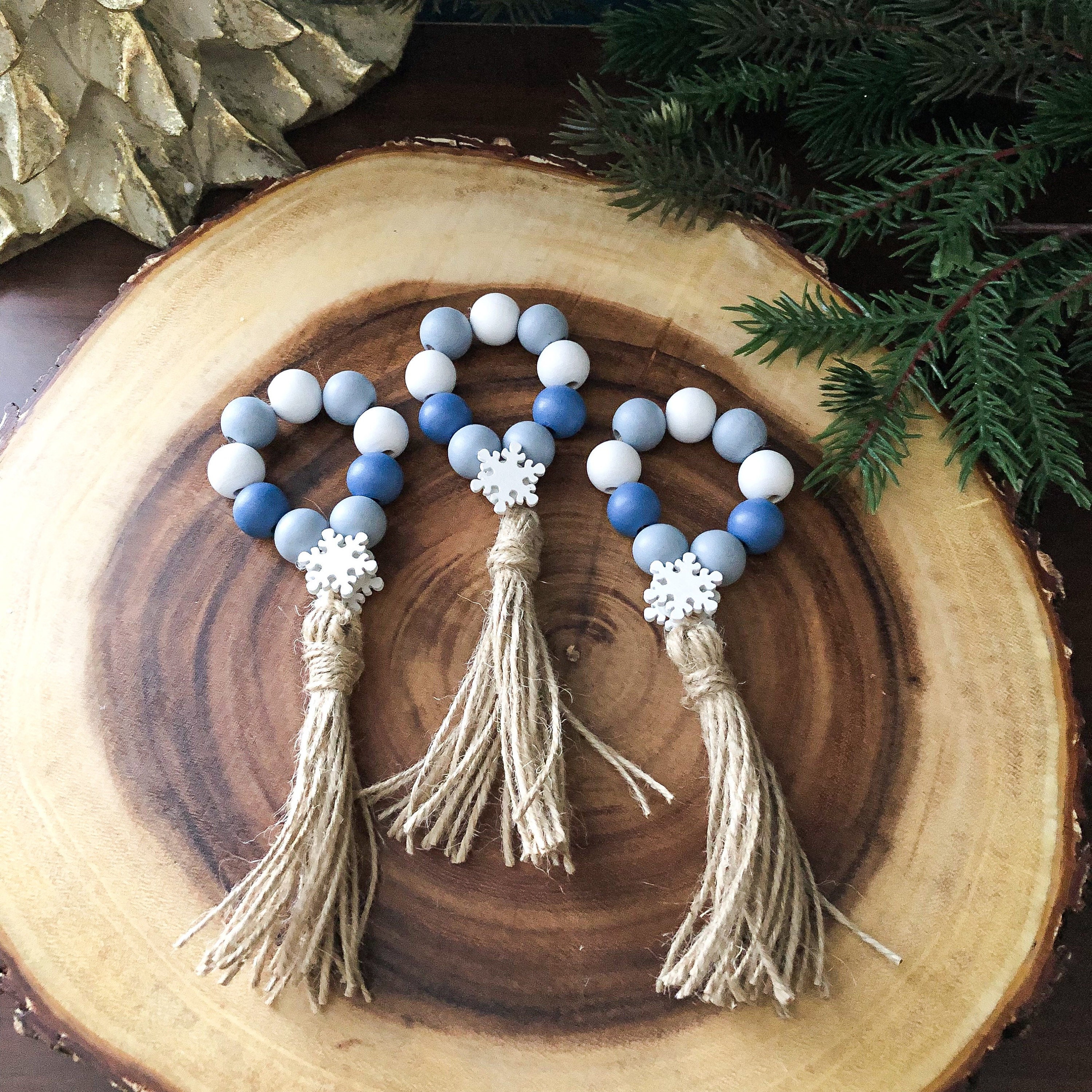 Wooden Snowflake Beads – Blackberry Sage Company