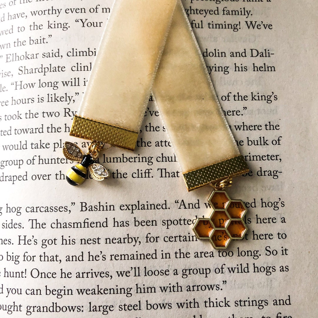 Bee Ribbon Bookmark, Honeycomb, Book Accessories, Cute Gift, Gift for ...