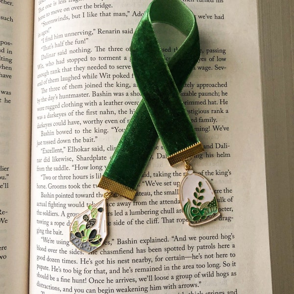 Plant Lover Ribbon Bookmark, Succulents, Book Accessories, Bookstagram, Bookworm Gift, Gifts Under 15, Handmade Gift for Her, Personalized