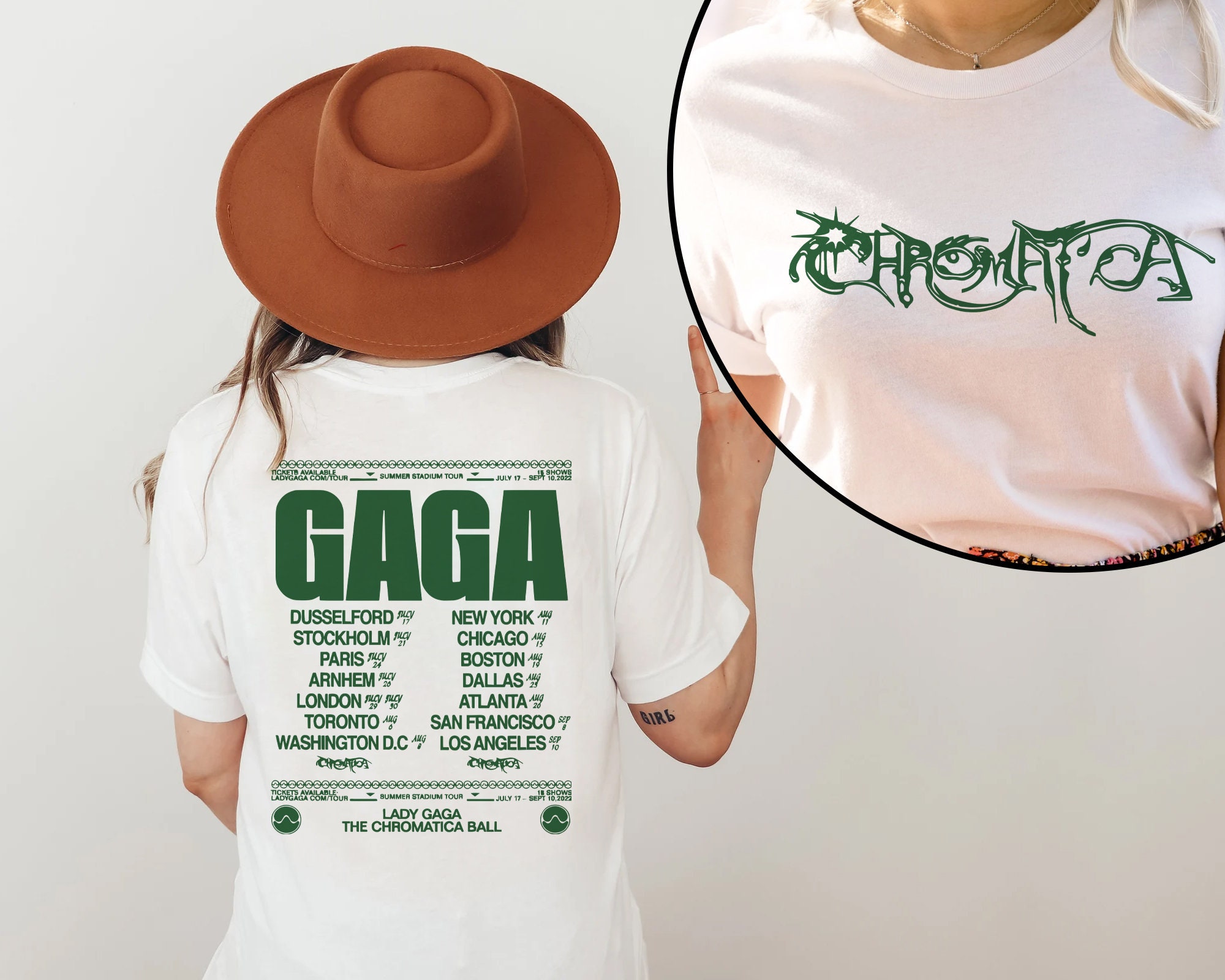 Discover Gaga The Chromatica Ball Tour 2022 Vintage Zweiseitiges T-Shirt