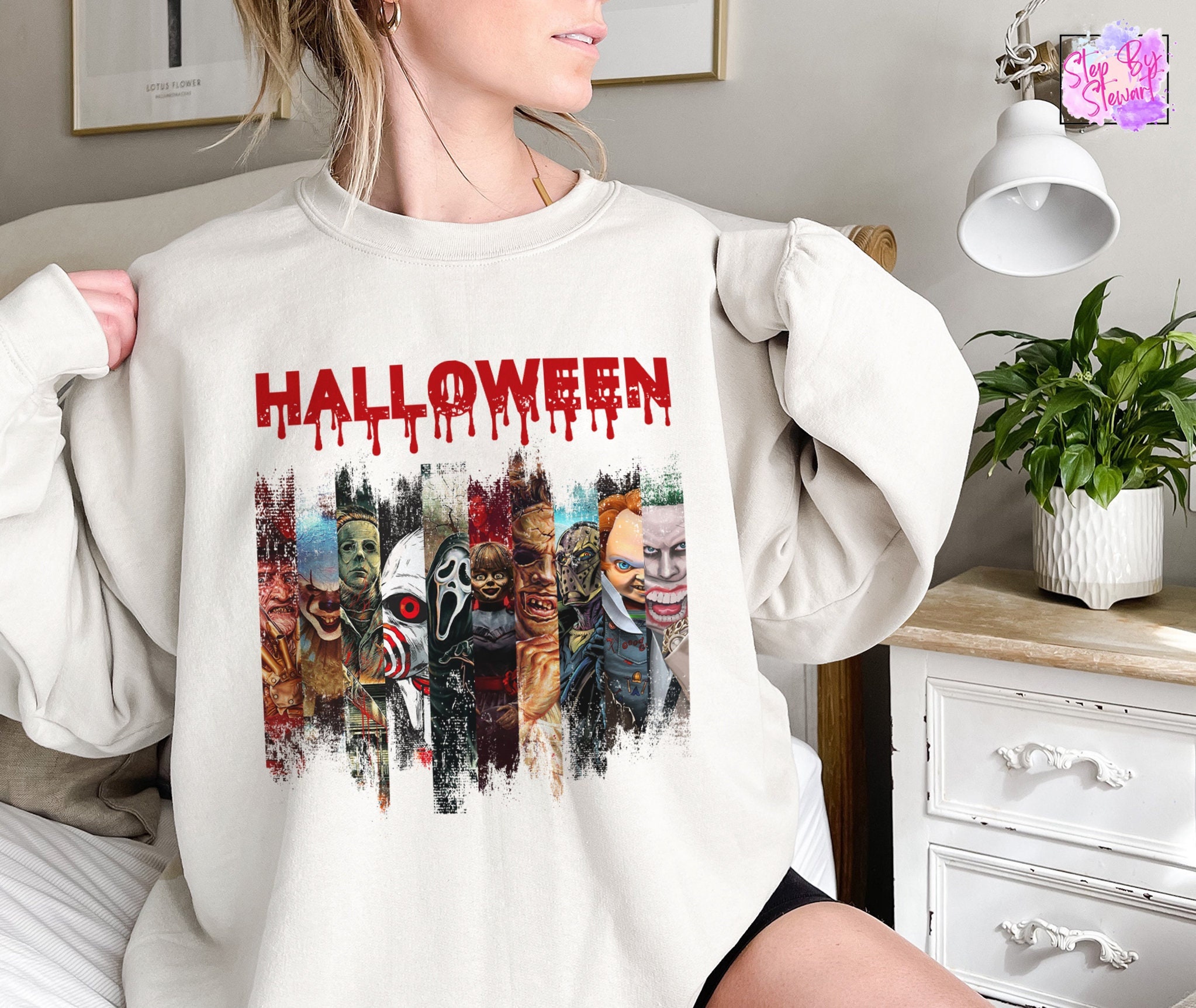 Horror Movie Characters Sweatshirt Halloween Horror Movie Shirt