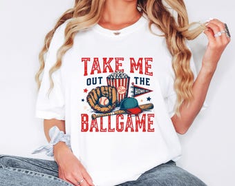 Baseball Mom T-shirt | Take Me Out to the Ballgame Retro Design
