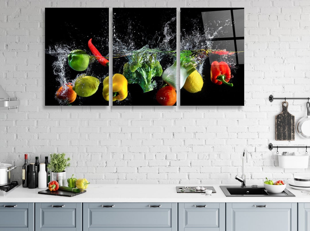 Colorful Vegetables Food Landscape Triptych Tempered Glass - Etsy