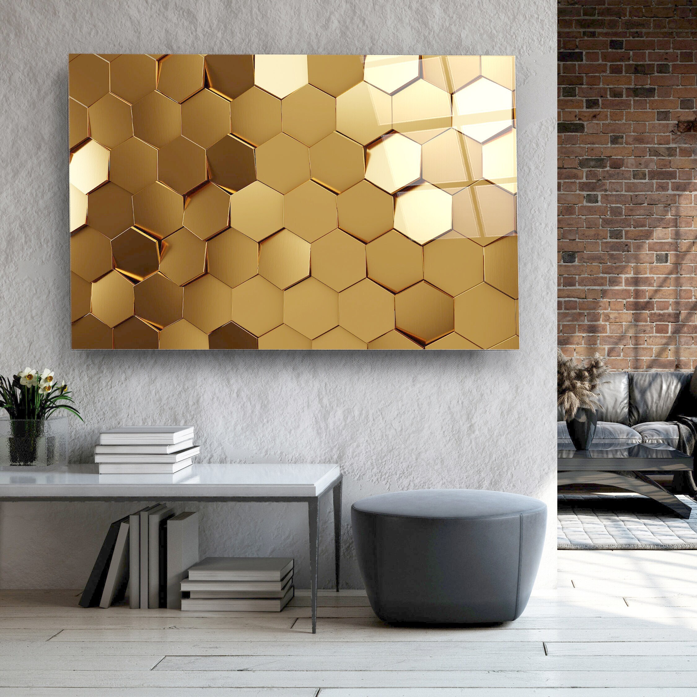 Hexagon Metal Wall Art - Etsy