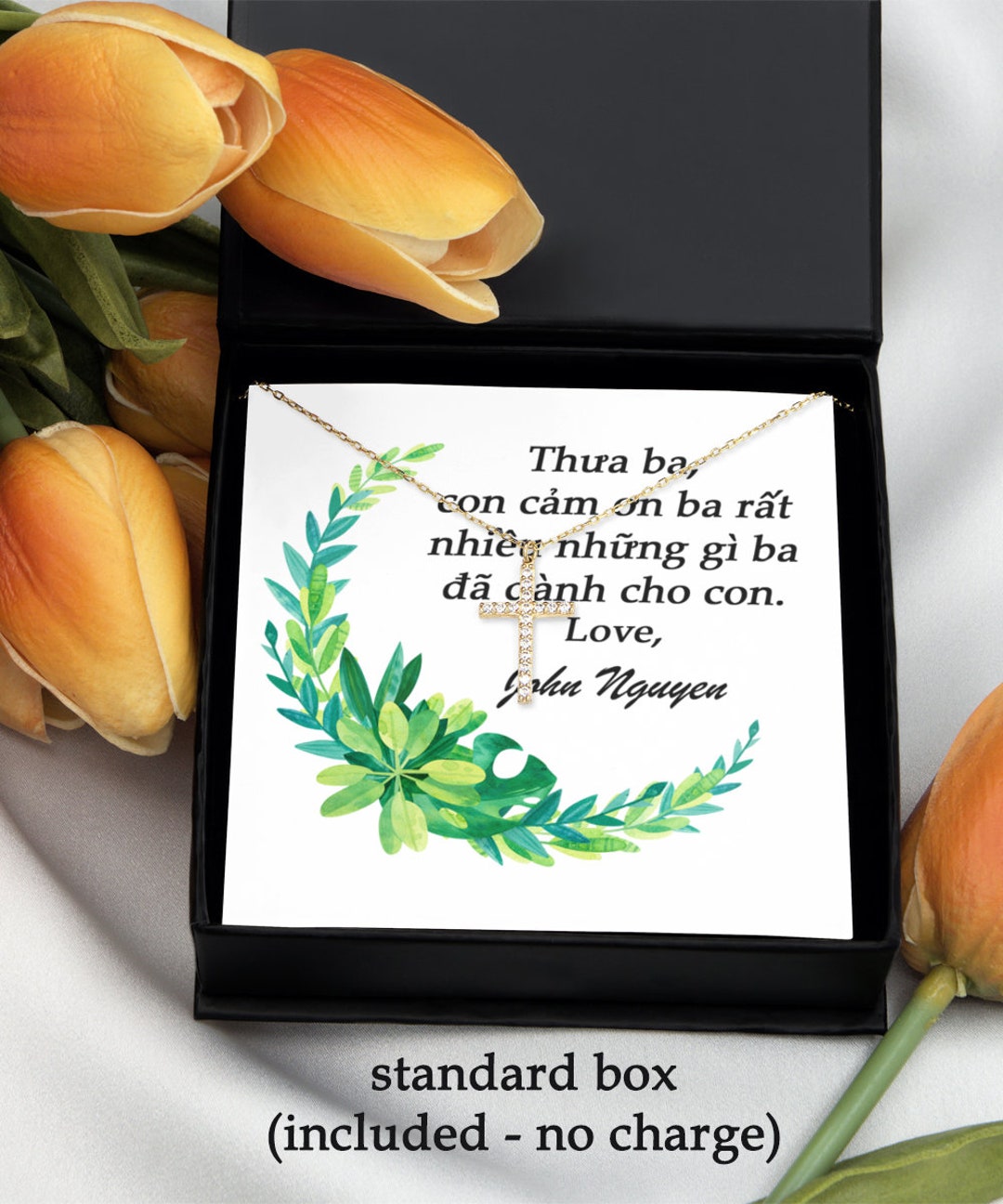 Vietnamese Dad Gift Necklace Customized, Vietnamese Fathers Day Gift, Dad Gift in Vietnamese