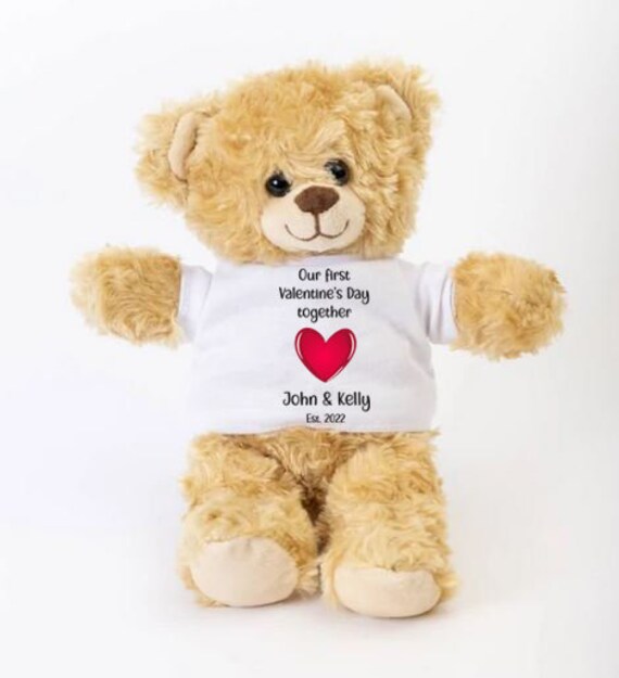 Oso de peluche personalizado, oso de peluche con texto personalizado +  imagen como regalo personalizado para novia/novio en el día de San