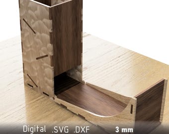 Foldable Laser Cut Dice Roller - Vector Pattern for Laser Cutting - dxf, ai, pdf, svg
