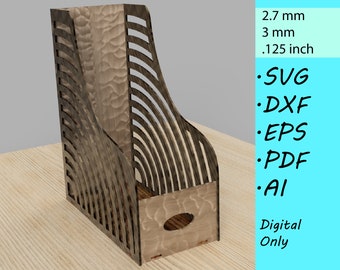 Modern Magazine Holder - Laser Cut Design - dxf, svg, eps, pdf, ai vector bestanden voor het snijden
