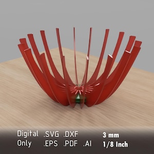 Elegant Fruit Bowl for Laser Cutting - Vector Files for Custom Design -  dxf, ai, svg, pdf, eps