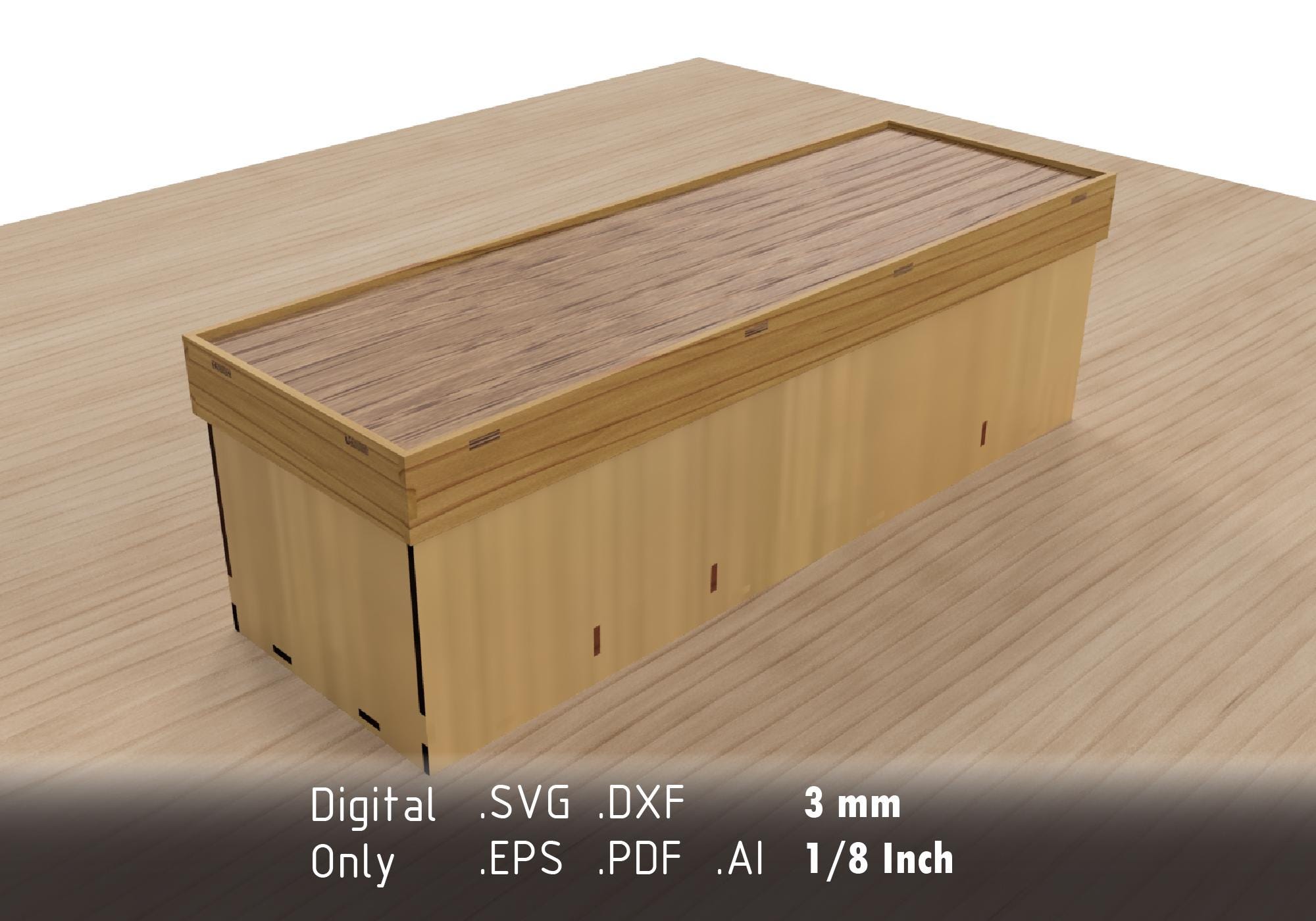 Laser Cut Wine Bottle Box - Digital Vector Files for Cutting - dxf, svg Formats - Holder for Standard Size Wine Bottles