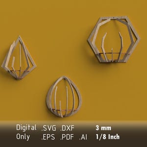 Decorative Air Plant Wall Art - Vector Files for Laser Cutting