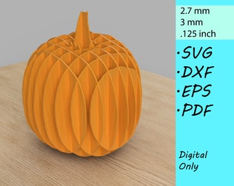 Laser Cut Halloween Pumpkin Pattern - Digital Vector Files for Cutting