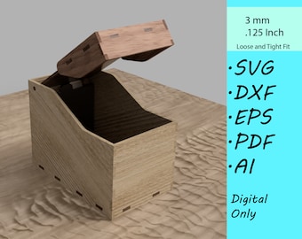 Laser Cut Recipe Card Organizer for 3.125" x 3" Cards - Vector Files - DXF, EPS, PDF