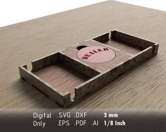 Laser Cut Digital Playing Card Box - Poker Card Box - Vector File for Cutting