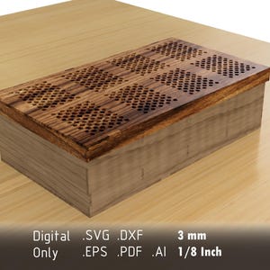 Large Tea Bag Box with Vector Files for Laser Cutting - Fancy Design for Organizing Your Favorite Teas