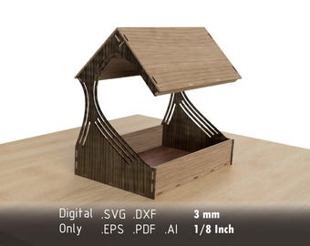 Bird Feeder Laser Files - Custom Design with Reinforced Base