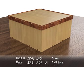 12 Inch Laser Cut Box Pattern - Vector Files for Cutting