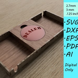 Laser Cut Digitale Speelkaart Box - Poker Card Box - Vector Bestand voor snijden