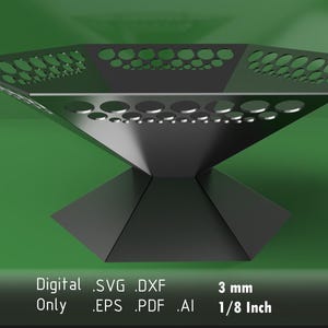 Laser Cut Fire Pit Design - Plasma Cutting Compatible - Digital Files in dxf, svg, ai, eps, pdf Formats