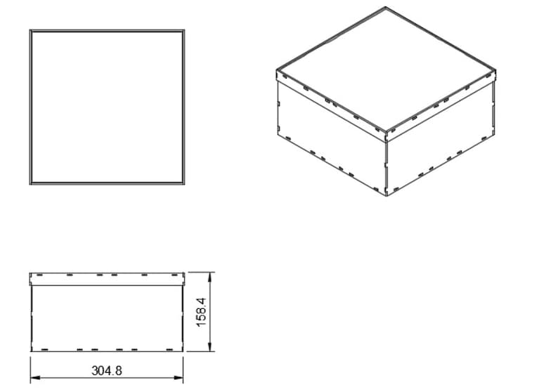 12 Inch Laser Cut Box Pattern Vector Files for Cutting Etsy