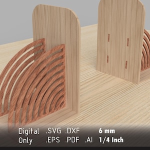 Patrón de sujetalibros cortado con láser - Archivos vectoriales de sujetalibros modernos (dxf, eps, pdf, svg, ai)