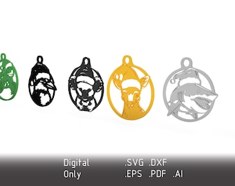 Christmas ornaments, Australian animals, digital files, holiday decoration, Kangaroo, Echidna, Emu, Kookaburra, Cockatoo, Koala,  Sea Turtle