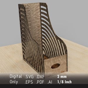 Modern Magazine Holder - Laser Cut Design - dxf, svg, eps, pdf, ai vector files for cutting