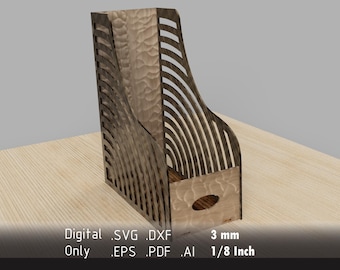 Modern Magazine Holder - Laser Cut Design - dxf, svg, eps, pdf, ai vector files for cutting