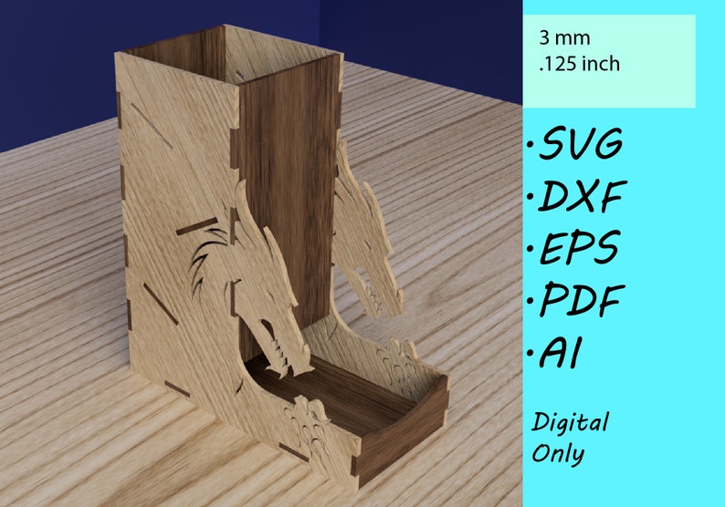 Laser Cut Dragon Dice Roller Dungeons and Dragons Accessory Etsy