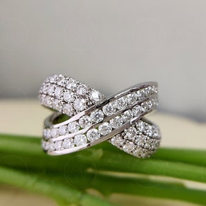 Crossover Statement Rings for Women, Moissanite Cocktail Ring, Multi ...