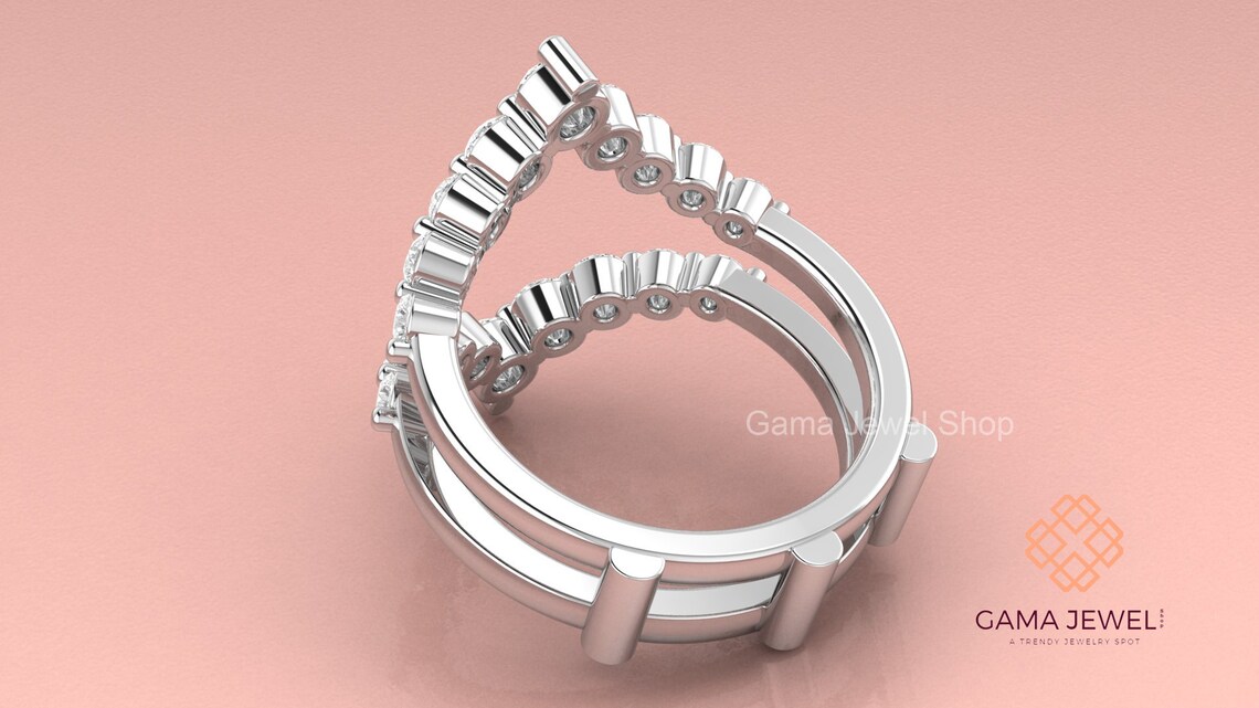 Double Curved Wedding Band Ring Guards for Women Moissanite - Etsy