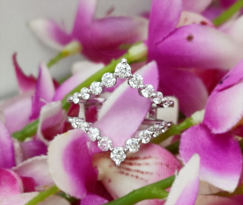 Double Curved Wedding Band Ring Guards for Women Moissanite Etsy