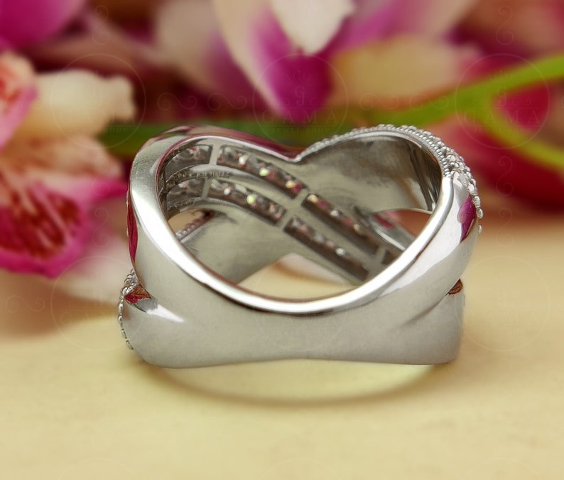 Crossover Statement Rings for Women, Moissanite Cocktail Ring, Multi ...