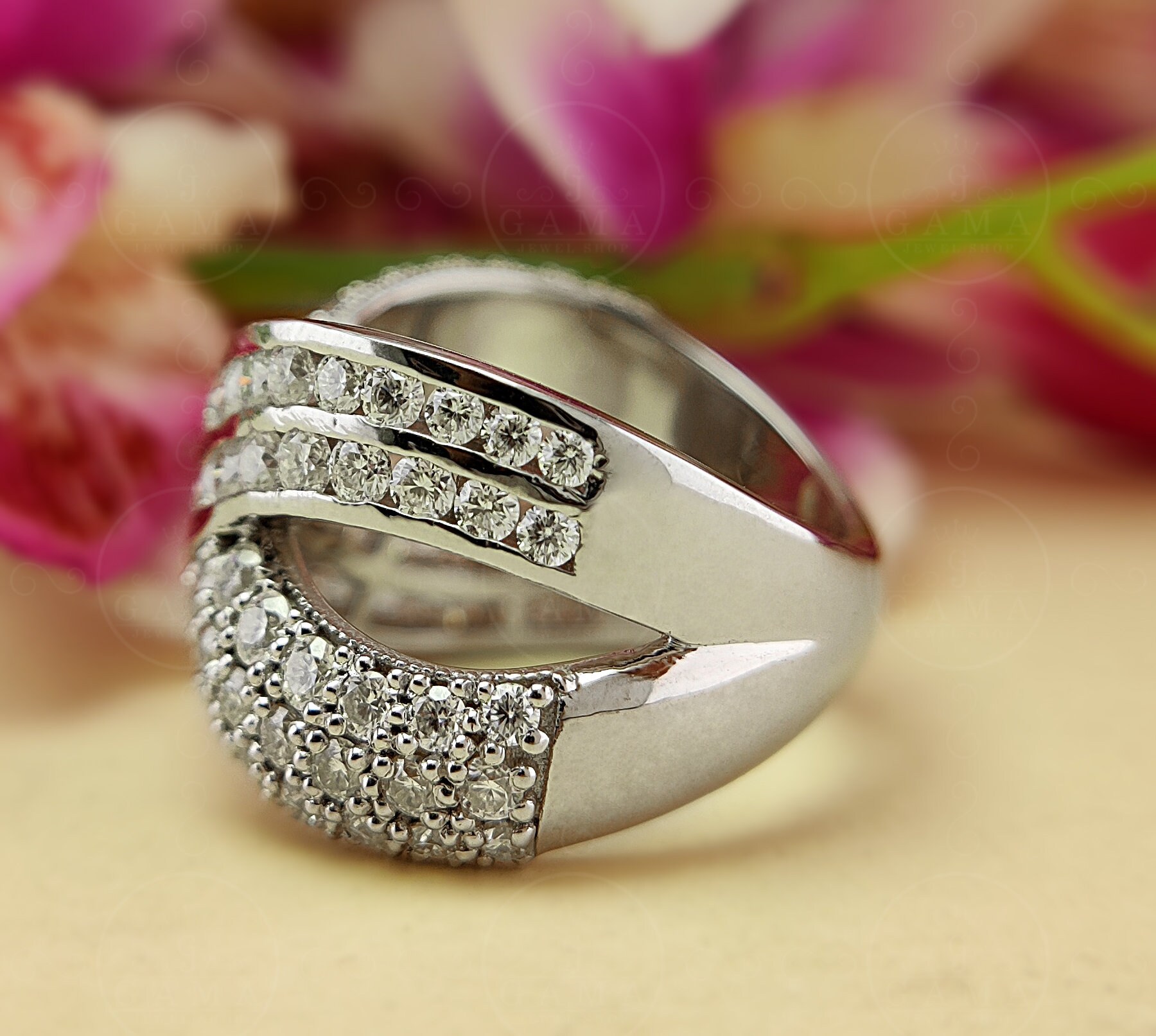 Crossover Statement Rings for Women, Moissanite Cocktail Ring, Multi ...