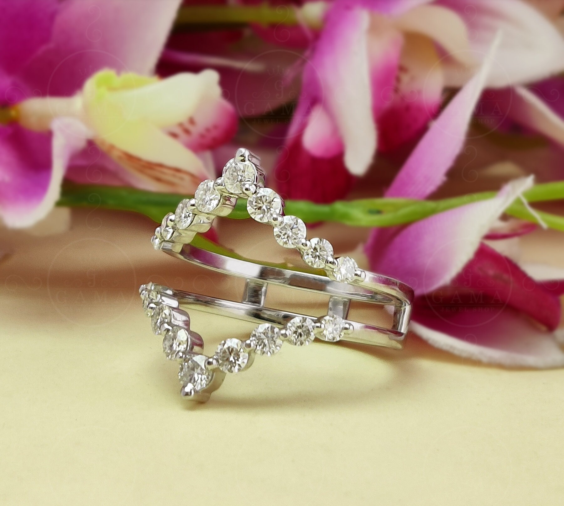 Double Curved Wedding Band Ring Guards for Women Moissanite - Etsy