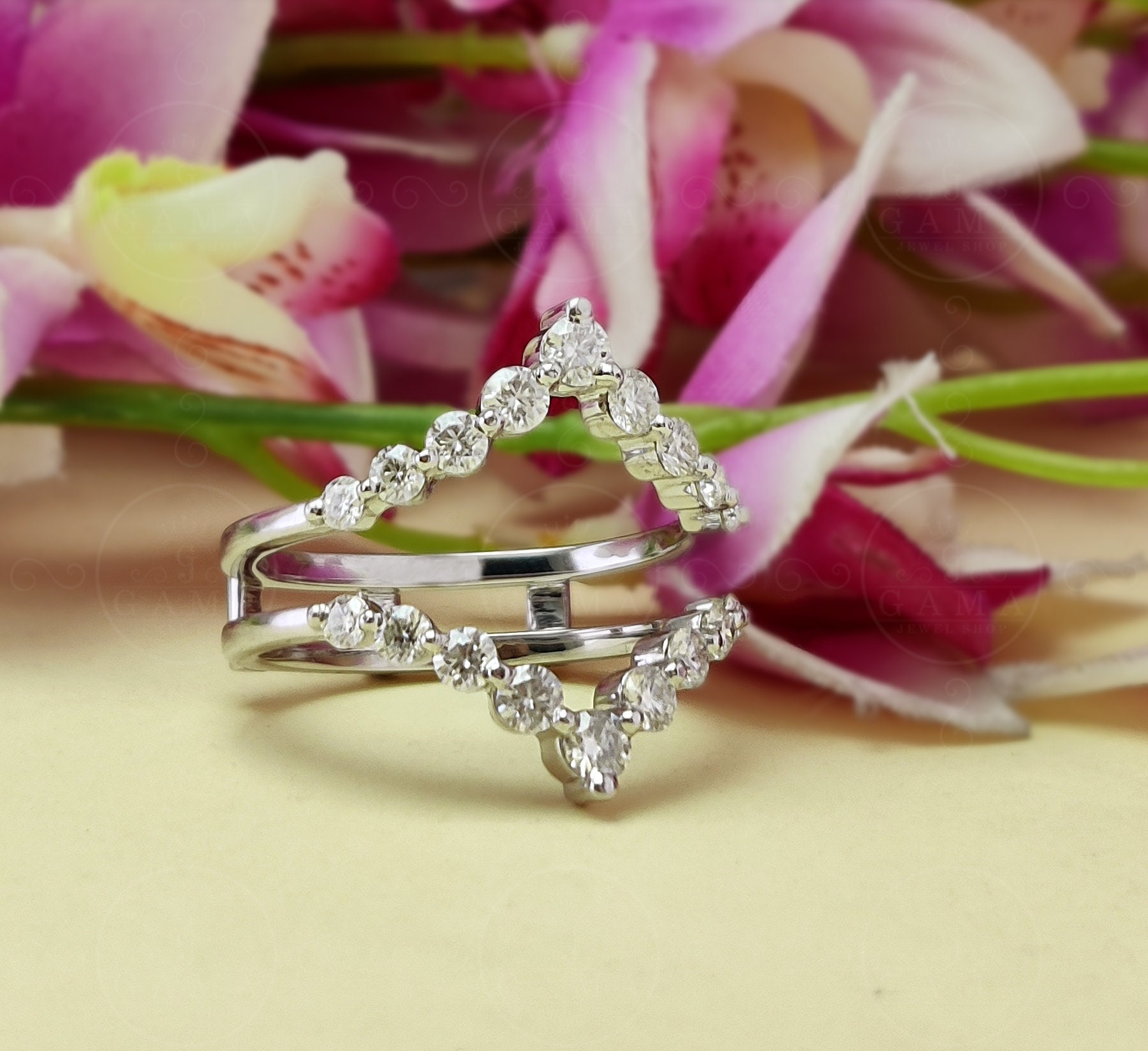 Double Curved Wedding Band Ring Guards for Women Moissanite Etsy