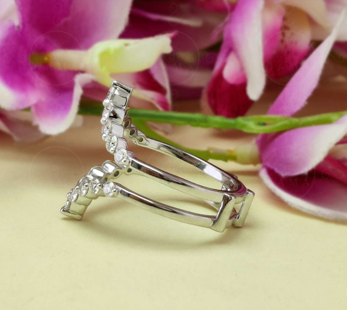 Double Curved Wedding Band Ring Guards for Women Moissanite - Etsy