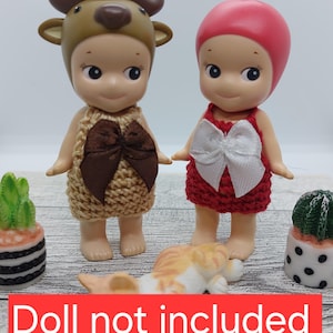 Sonny Angel bow overalls