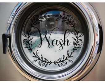 Laundry Room Decals |  Washer/Dryer Decals | Set of 2 Wash & Dry